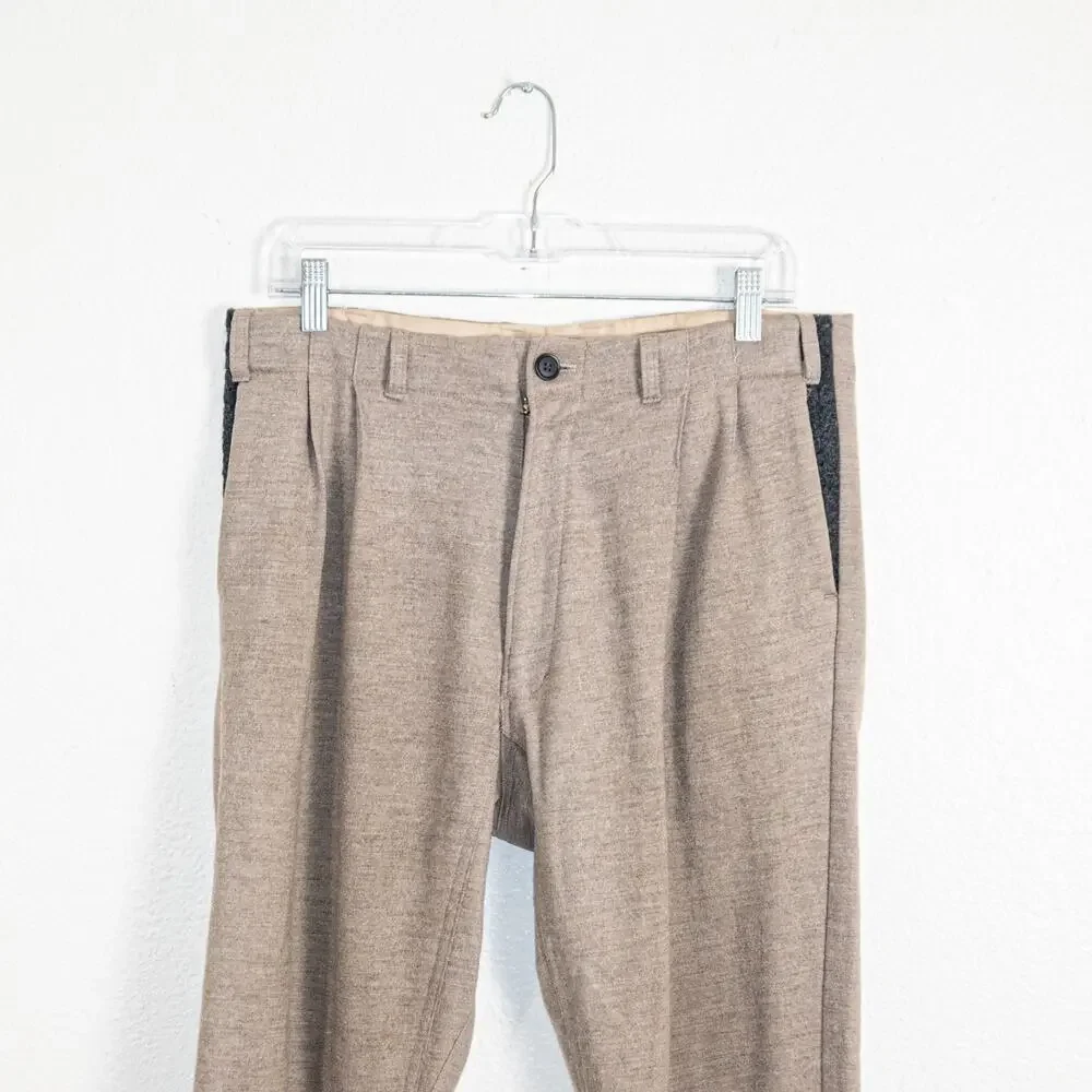 YANTOR Japan Small Wool Trouser Pants in Khaki Beige